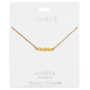 100482 Script  Necklace-Amber