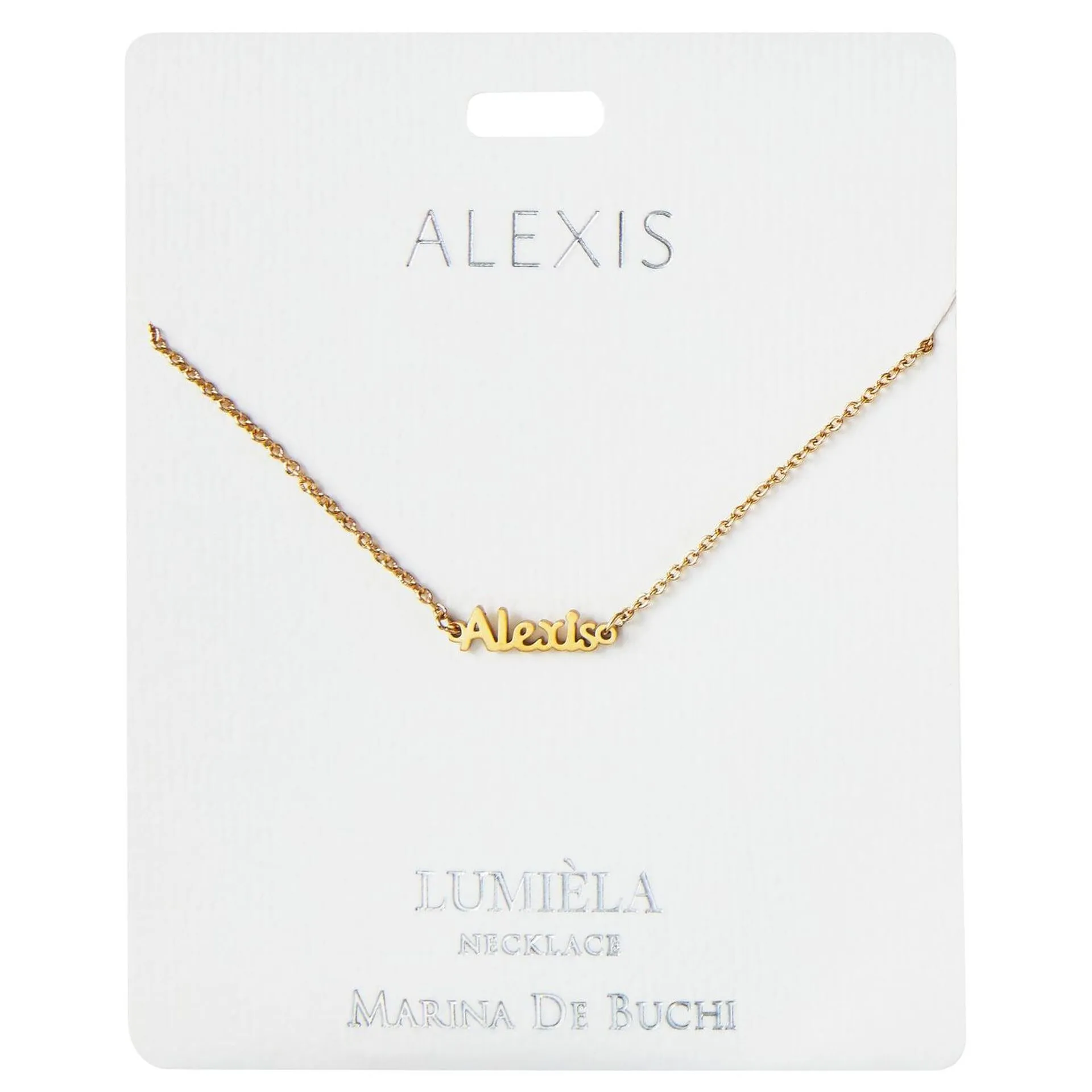 100482 Script  Necklace-Amber