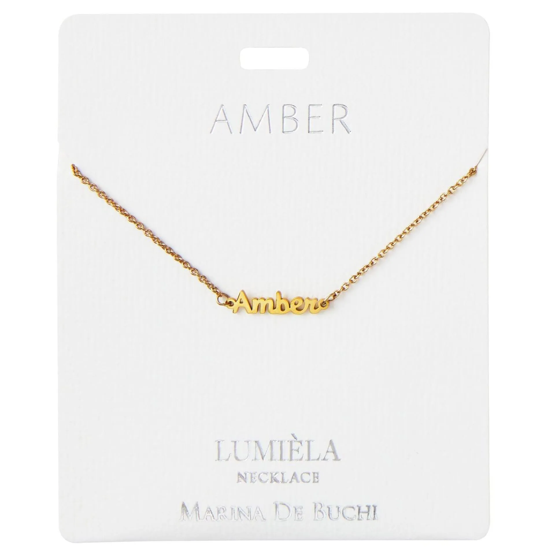 100482 Script  Necklace-Amber