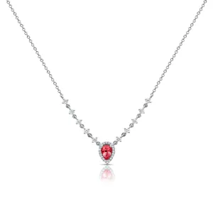 14K Gold Ruby & Diamond Necklace