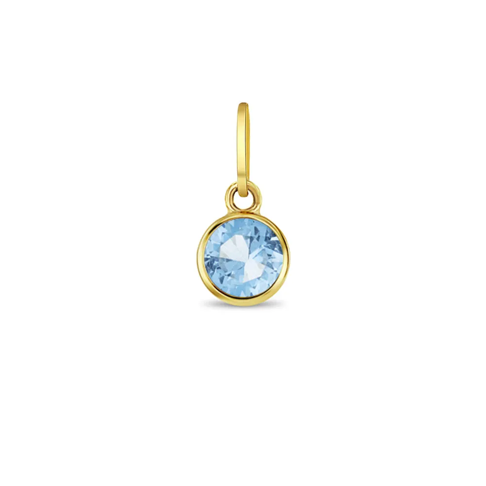 14k Gold Tiny Birthstone Cubic Zirconia 5mm Charm