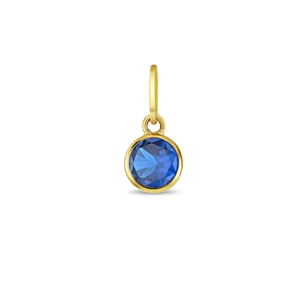 14k Gold Tiny Birthstone Cubic Zirconia 5mm Charm