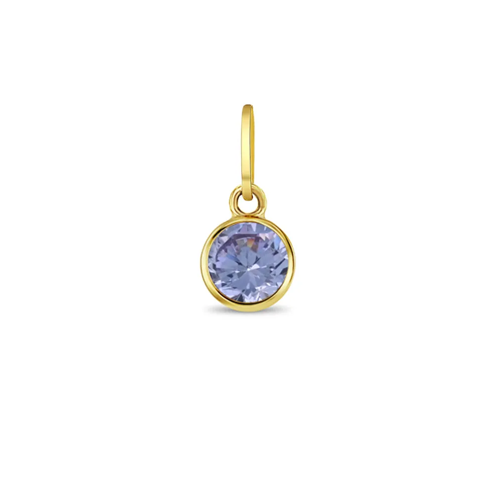 14k Gold Tiny Birthstone Cubic Zirconia 5mm Charm