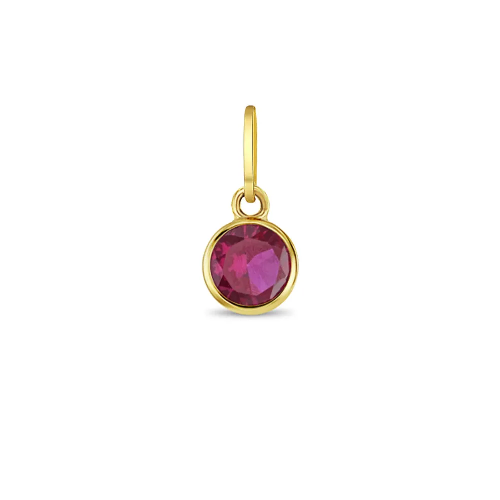 14k Gold Tiny Birthstone Cubic Zirconia 5mm Charm