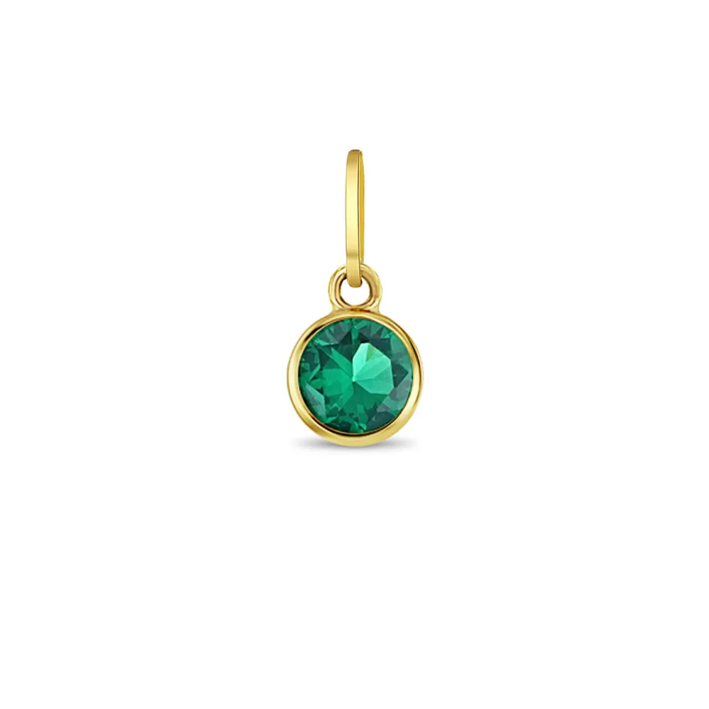 14k Gold Tiny Birthstone Cubic Zirconia 5mm Charm