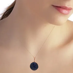 14K Solid Rose Gold Necklace w/ Checkerboard Cut Round Sapphire