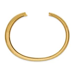 14k Yellow Gold 47MM wide Polished Cuff Bangle