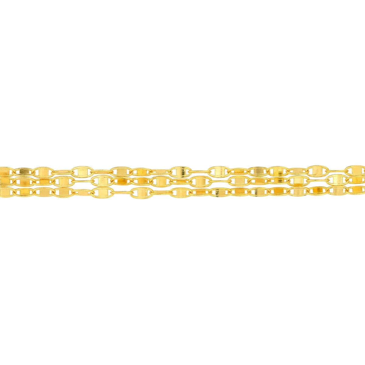 14K Yellow Gold Triple Twist Mariner Layered Anklet