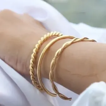 18K Gold-Filled Cuff Bangle Bracelet