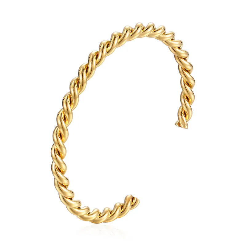 18K Gold-Filled Cuff Bangle Bracelet