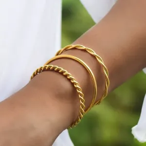 18K Gold-Filled Cuff Bangle Bracelet