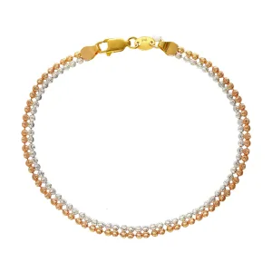 22K Multi-Tone Gold Two Layer Bracelet