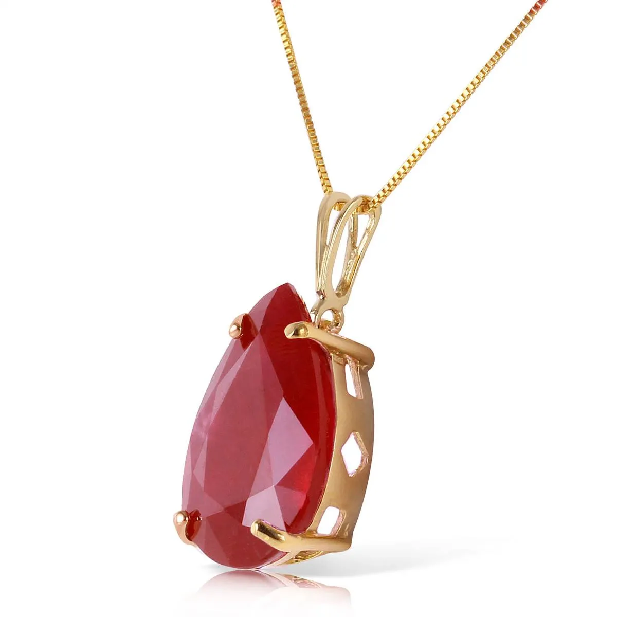 5 Carat 14K Solid Yellow Gold Born A Lioness Ruby Necklace