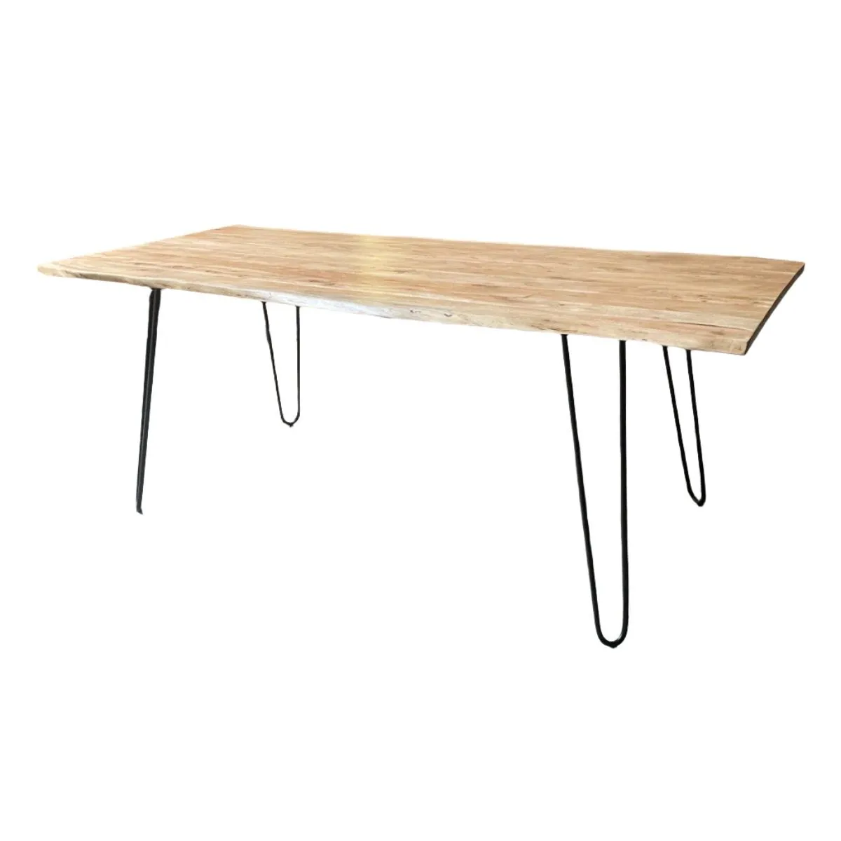 71 inch Embrun Acacia wood Dining Table with hair pin legs