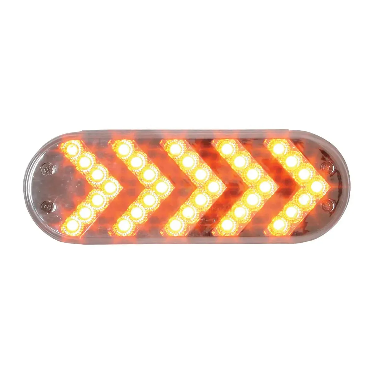 77125 OVAL AMBER SEQUENTIAL 5-ARROW SPYDER 35LED LIGHT, CLEAR LENS