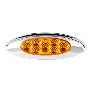 77835 ULTRA THIN SPYDER Y2K AMBER/AMB 7 LED LIGHT W/VISOR, HIGH/LOW