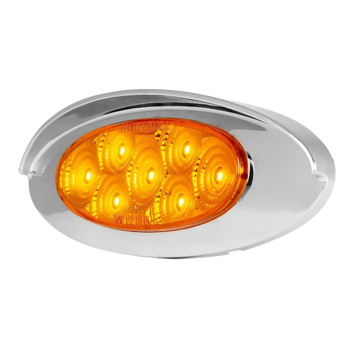 77835 ULTRA THIN SPYDER Y2K AMBER/AMB 7 LED LIGHT W/VISOR, HIGH/LOW