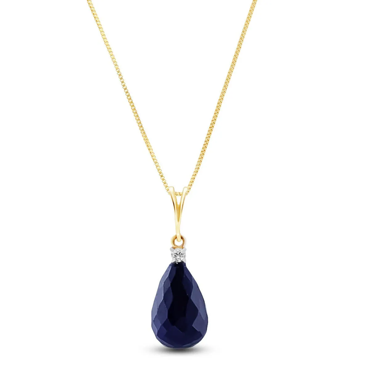 8.85 Carat 14K Solid YELLOW Gold Delicate Night Sapphire Diamond Necklace