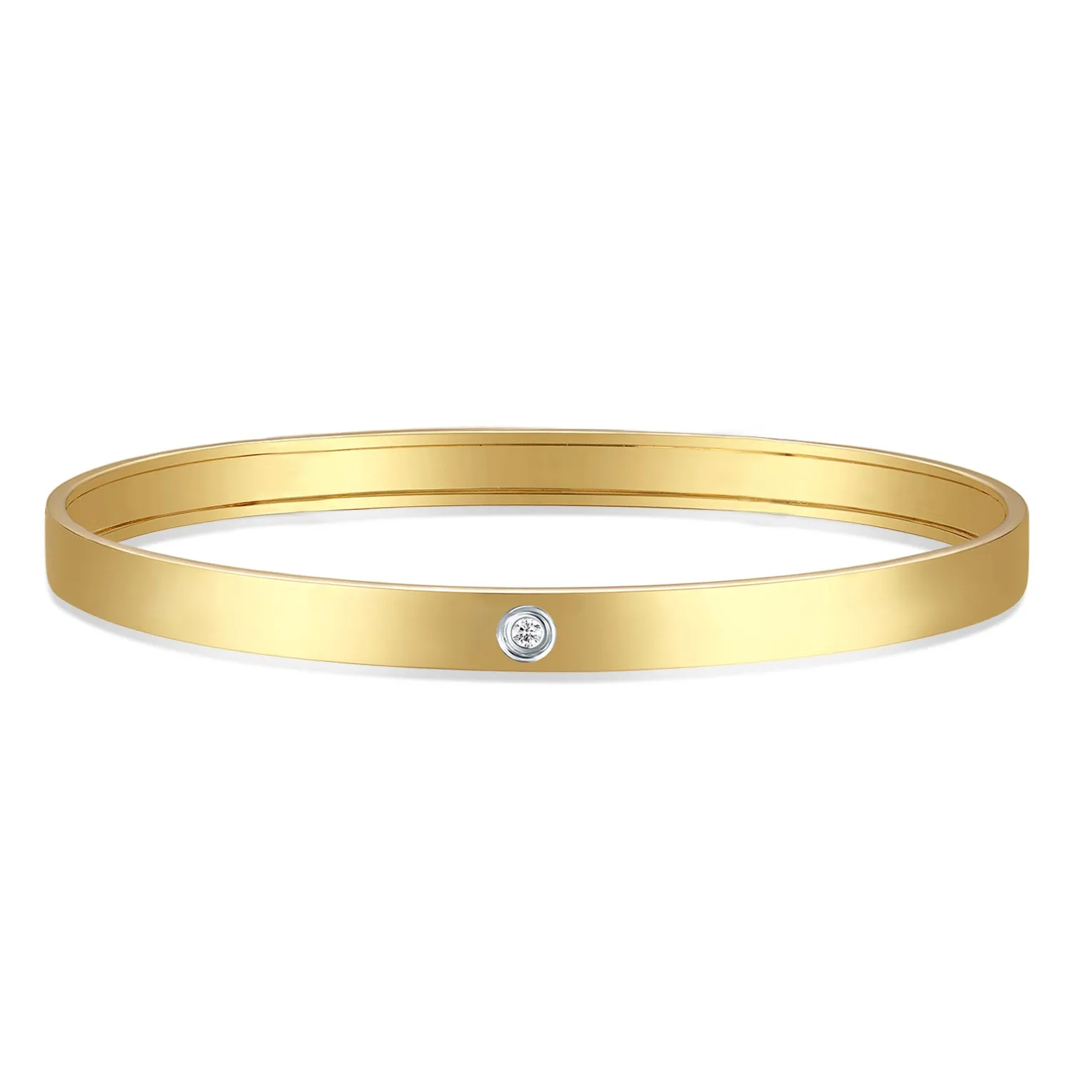 9ct Yellow Gold Round Cut 50mm Diamond Set Kids Bangle