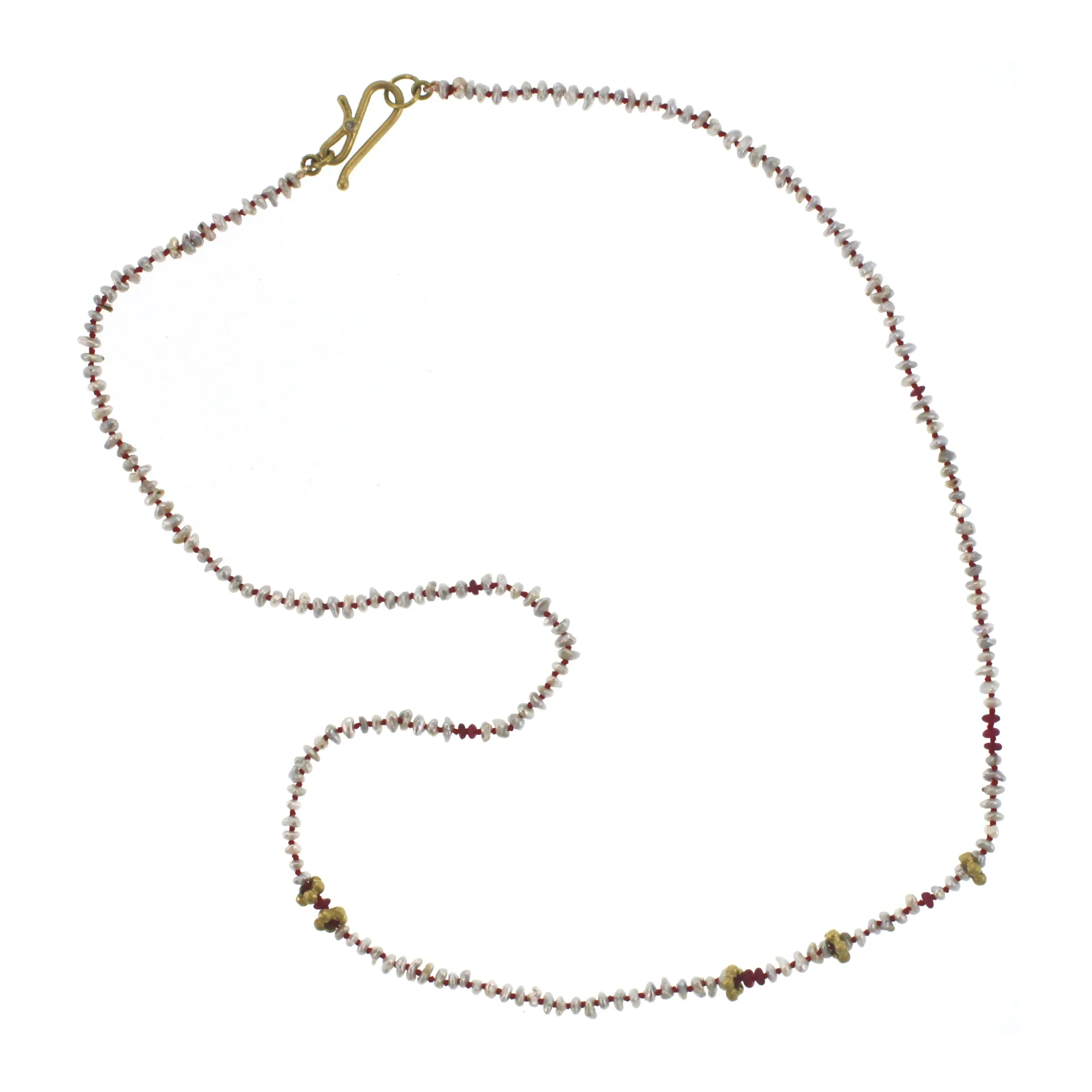 A Keshi Pearl and Ruby Necklace