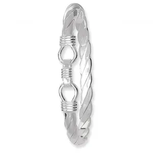 Acotis Silver Bangle Oval Loop Catch Twisted G4096