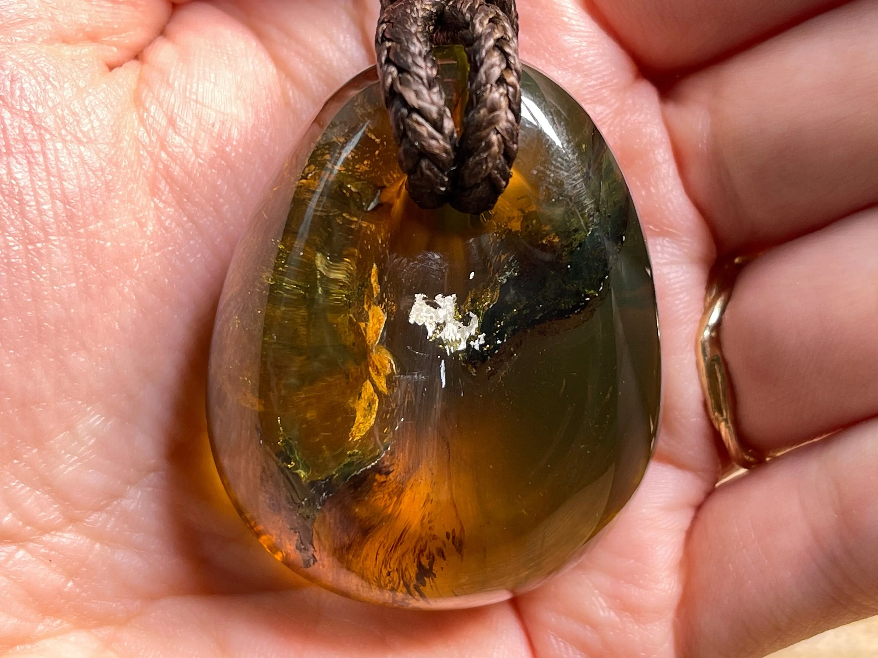 AMBER Crystal Necklace - Pendant Necklace, Handmade Jewelry, Healing Crystals and Stones, 48549