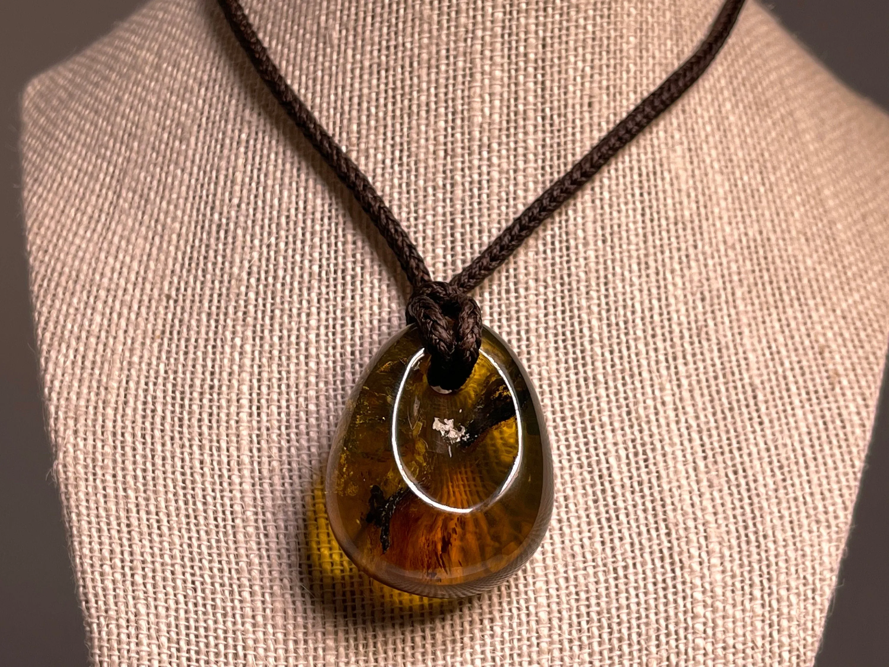 AMBER Crystal Necklace - Pendant Necklace, Handmade Jewelry, Healing Crystals and Stones, 48549