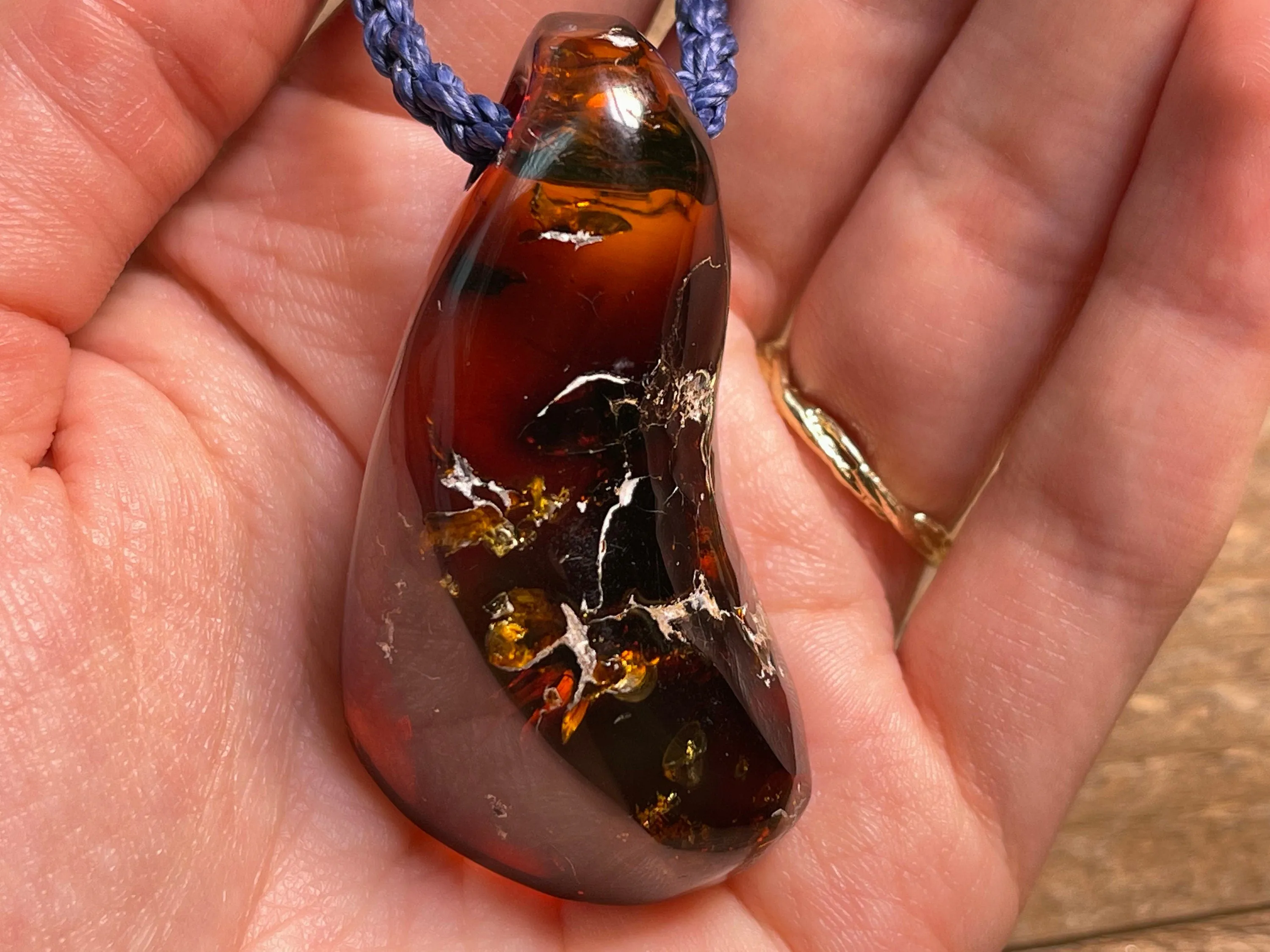 AMBER Crystal Necklace - Pendant Necklace, Handmade Jewelry, Healing Crystals and Stones, 48552