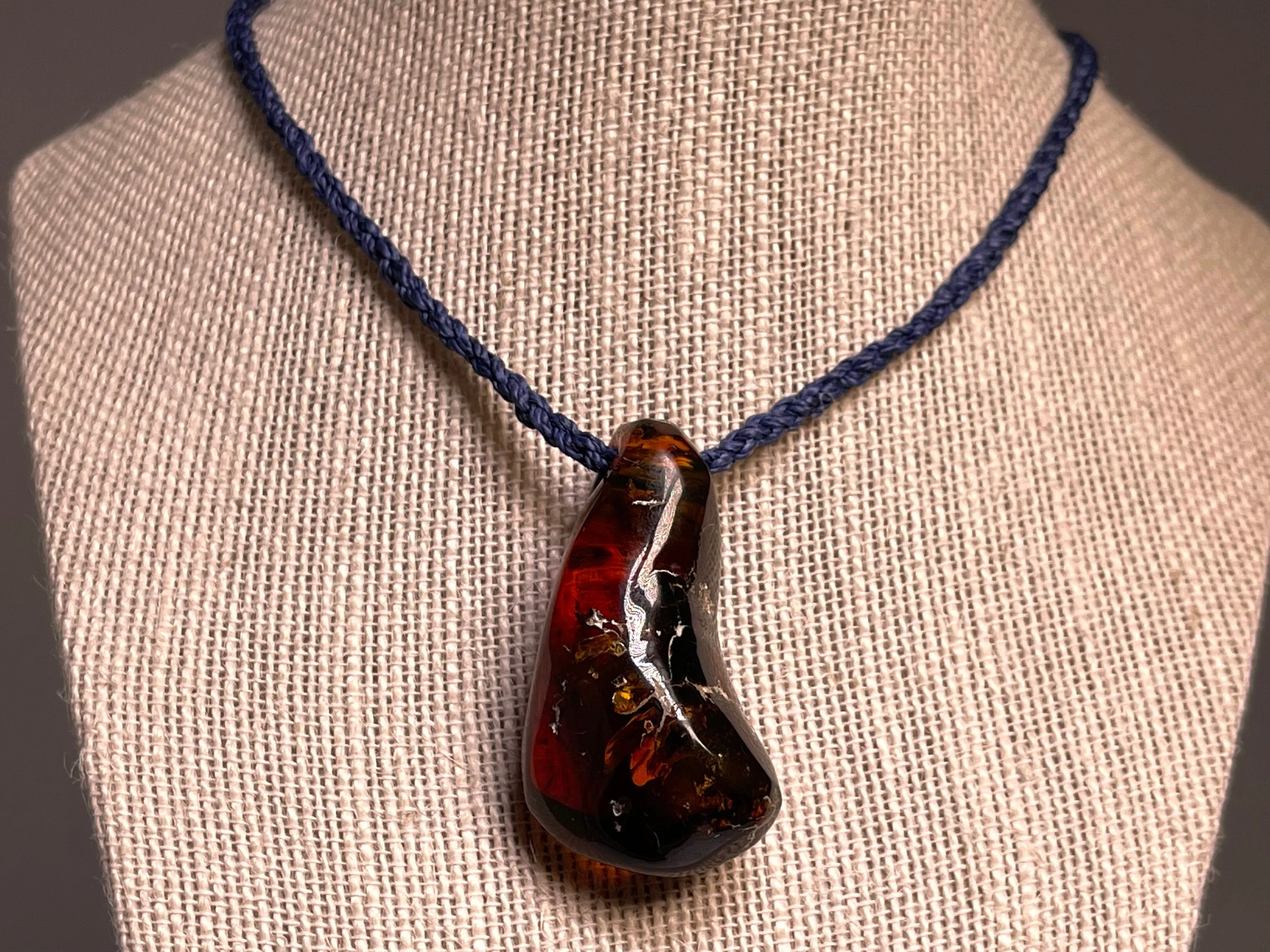 AMBER Crystal Necklace - Pendant Necklace, Handmade Jewelry, Healing Crystals and Stones, 48552