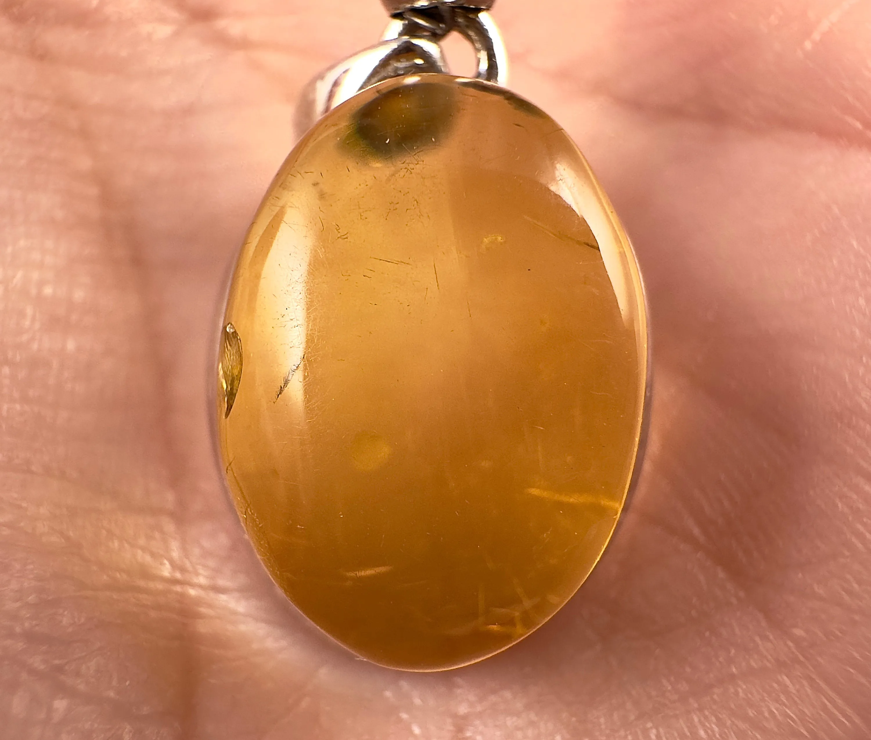 AMBER Crystal Pendant - Sterling Silver - Pendant Necklace, Fine Jewelry, Healing Crystals and Stones 53439