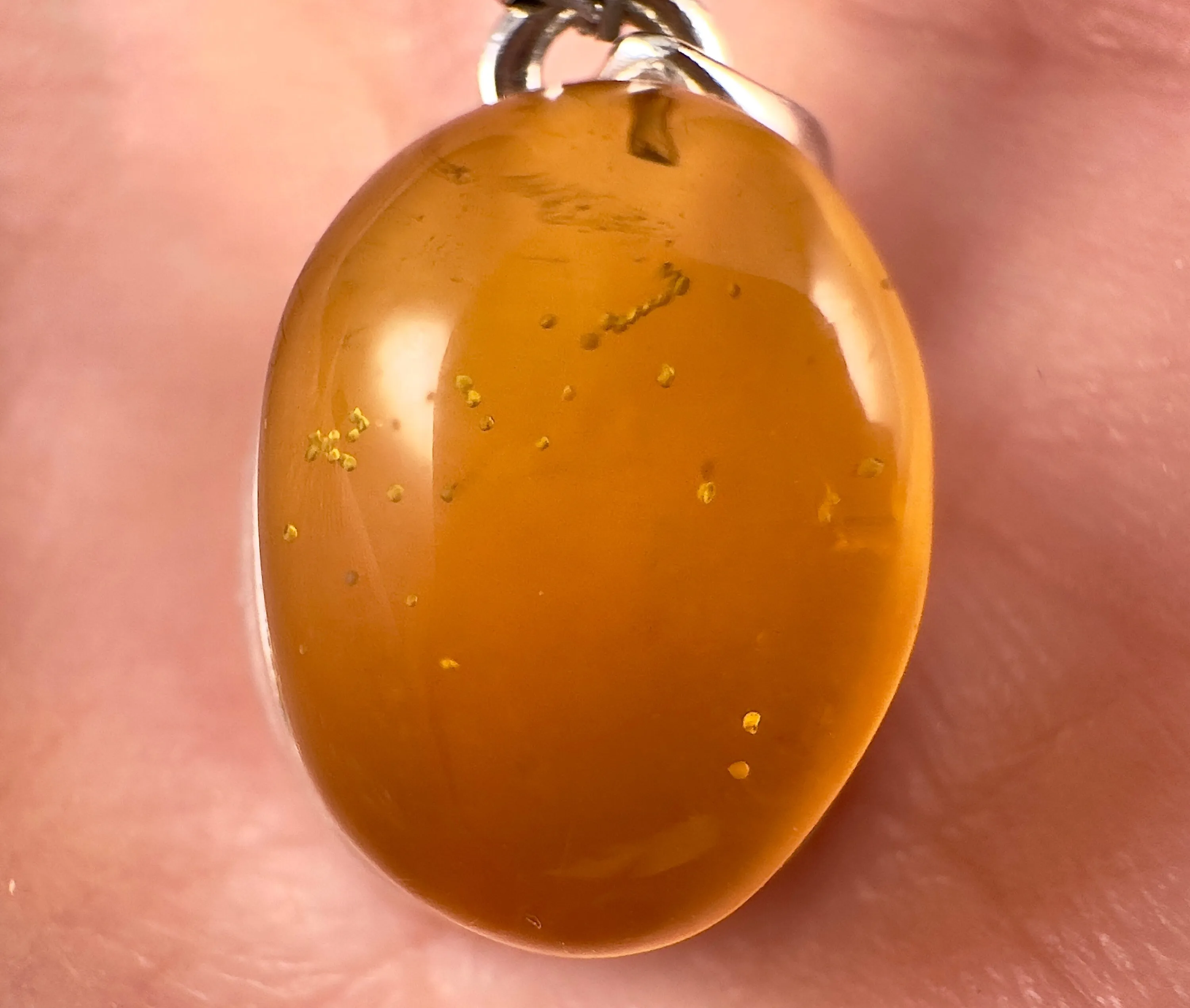 AMBER Crystal Pendant - Sterling Silver - Pendant Necklace, Fine Jewelry, Healing Crystals and Stones 53444