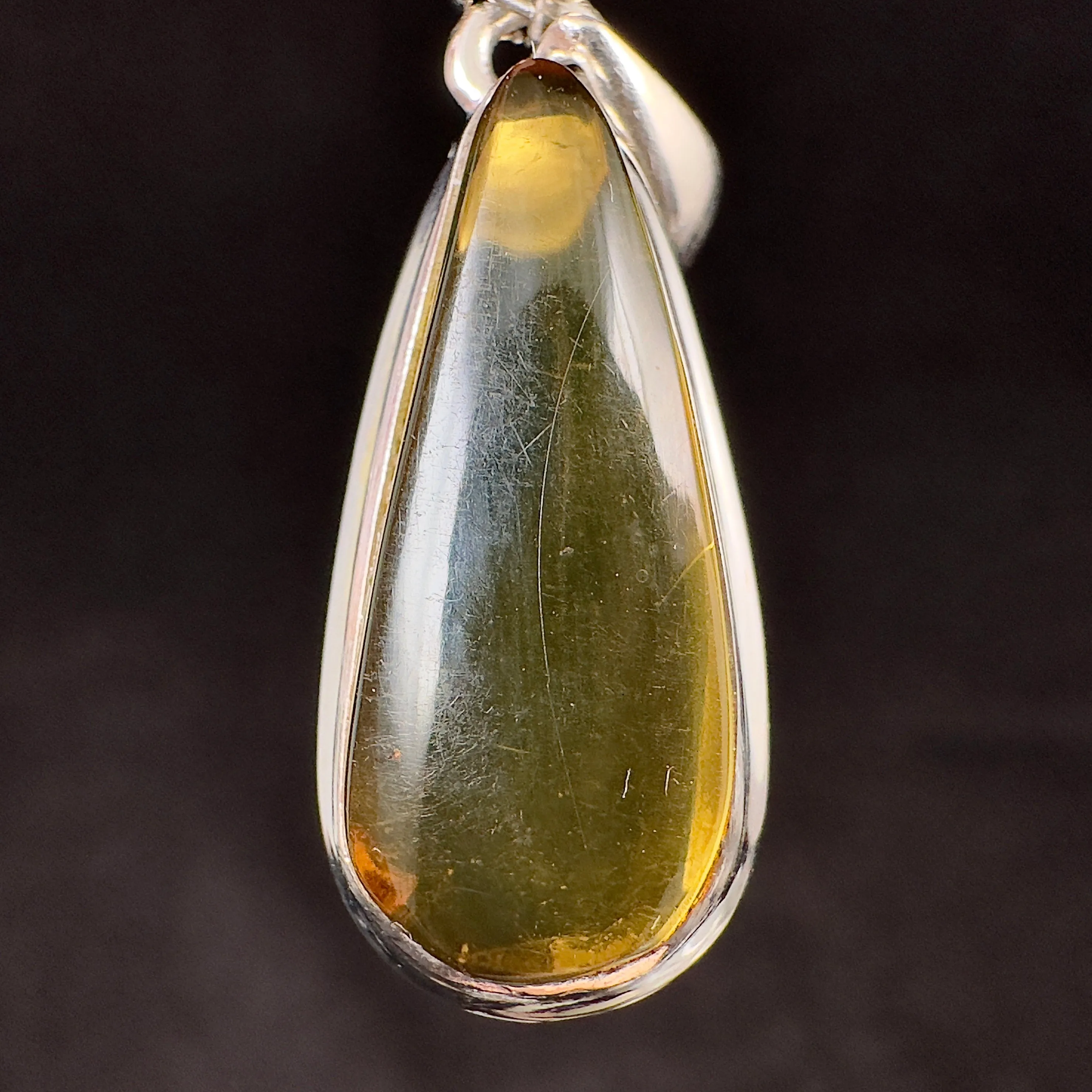 AMBER Pendant - AAA, Sterling Silver - Crystal Pendant, Fine Jewelry, Healing Crystals and Stones,  53420