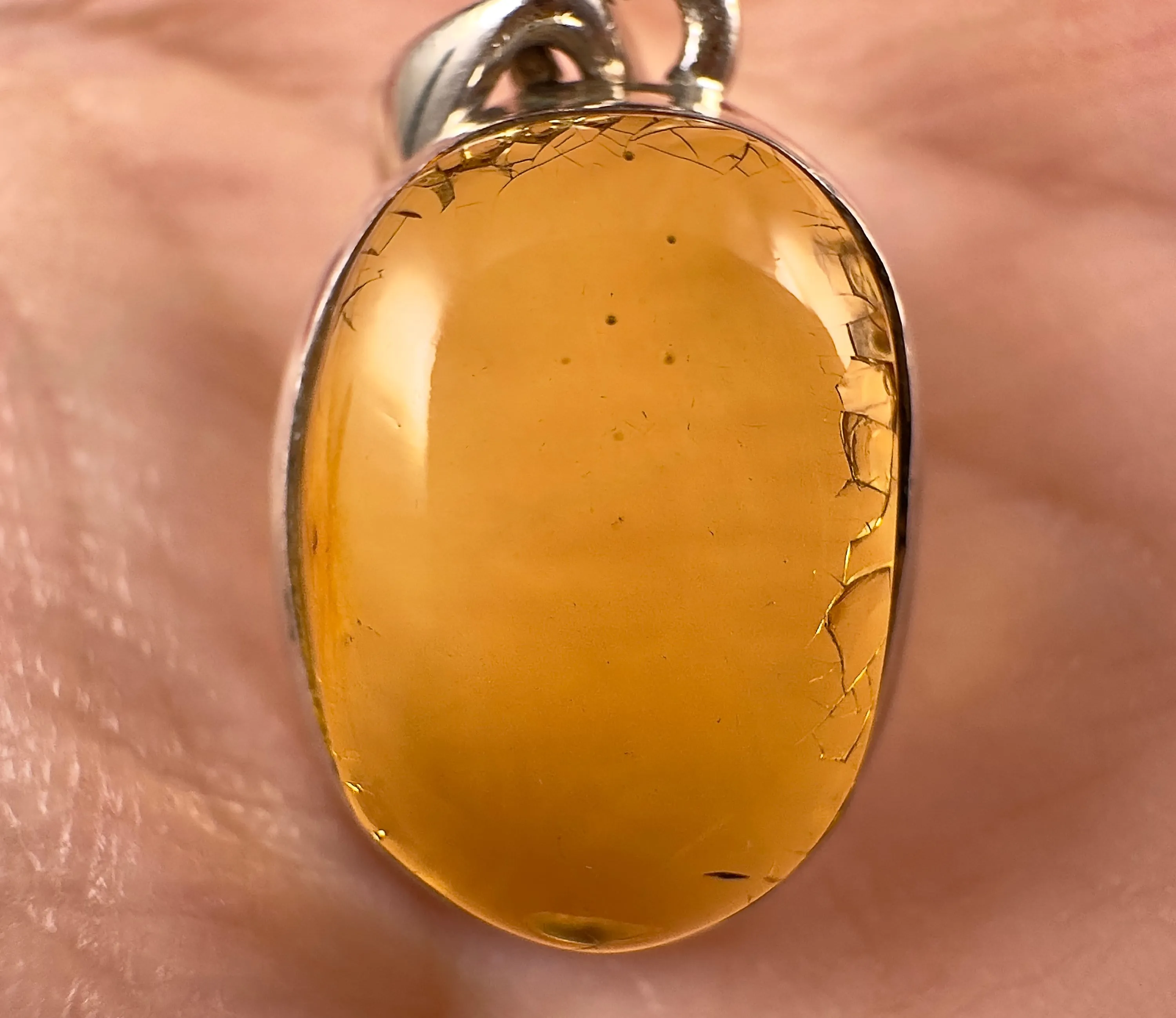 AMBER Pendant - AAA, Sterling Silver - Crystal Pendant, Fine Jewelry, Healing Crystals and Stones, 53435