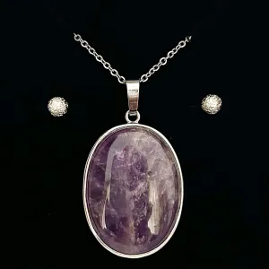 AMETHYST ANTI ANXIETY PENDANT ONLY - FREE CHAIN & EARRINGS