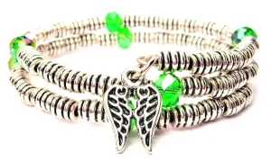 Angel Wings Curly Coil Wrap Style Bangle Bracelet