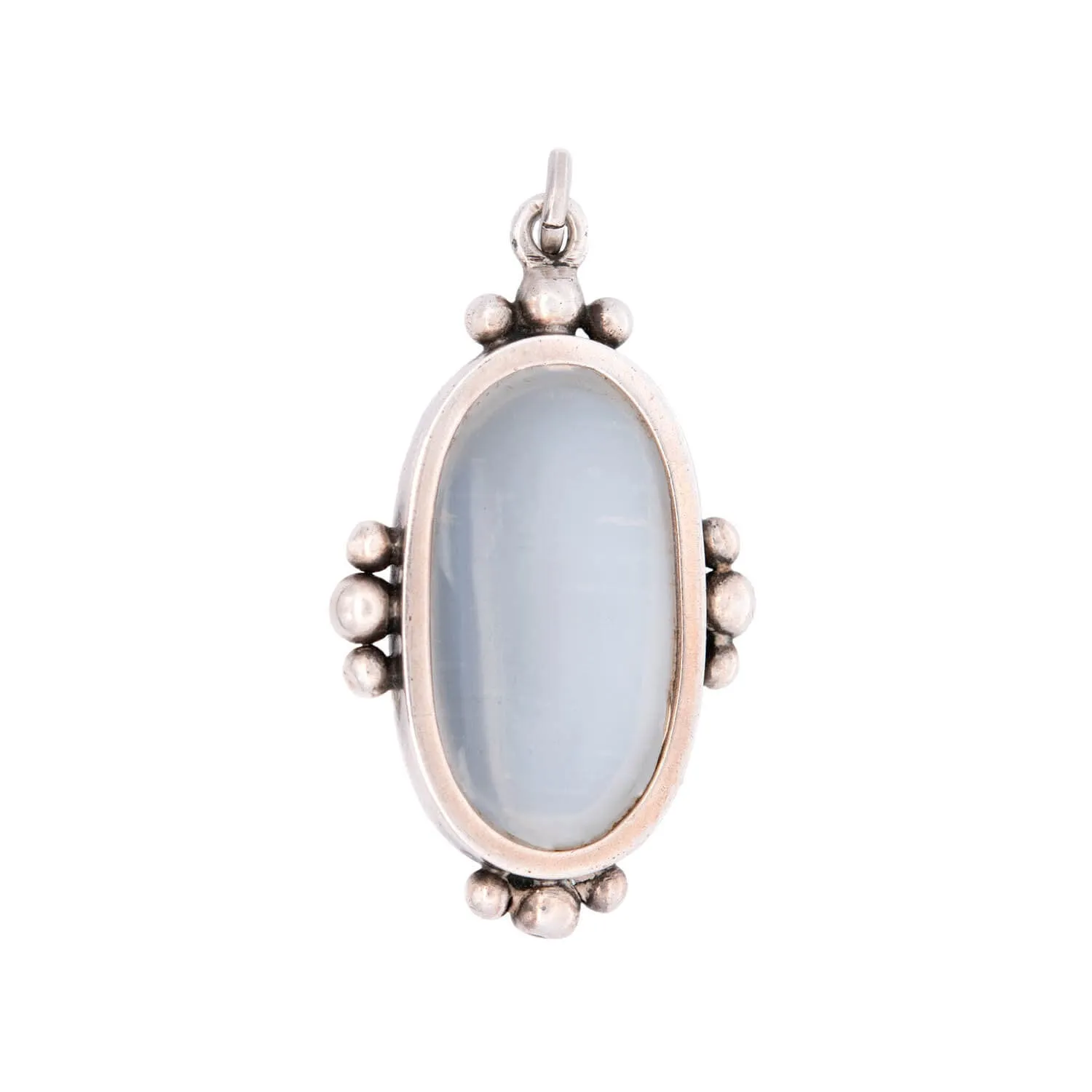 Art Nouveau Large Moonstone Sterling Silver Pendant