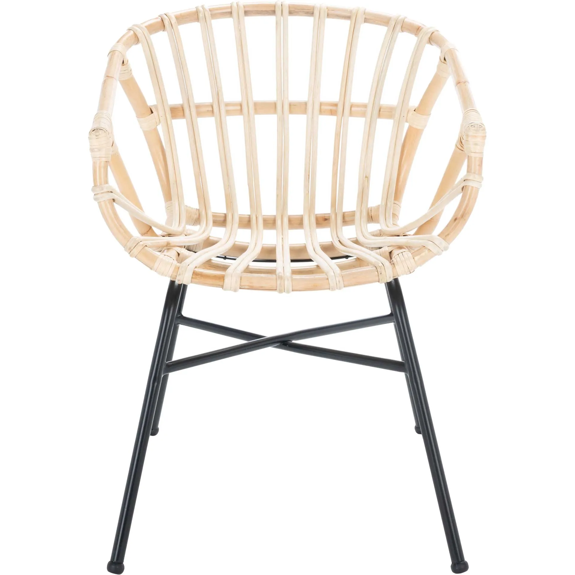 Ava Rattan Dining Chair Natural/Black (Set of 2)