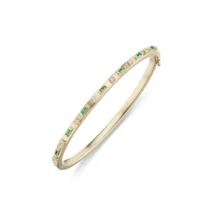 Baguette and Diamond Bangle