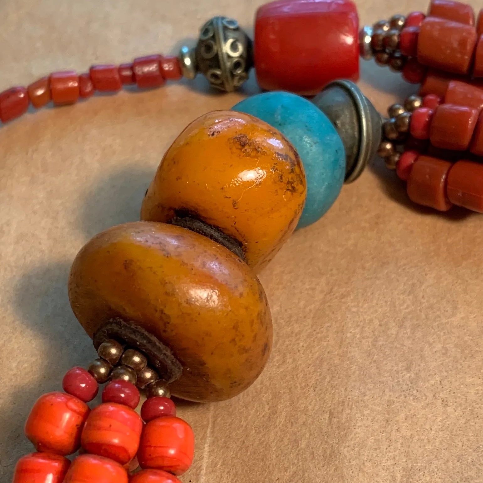 Berber Necklace with Enameled Centerpiece