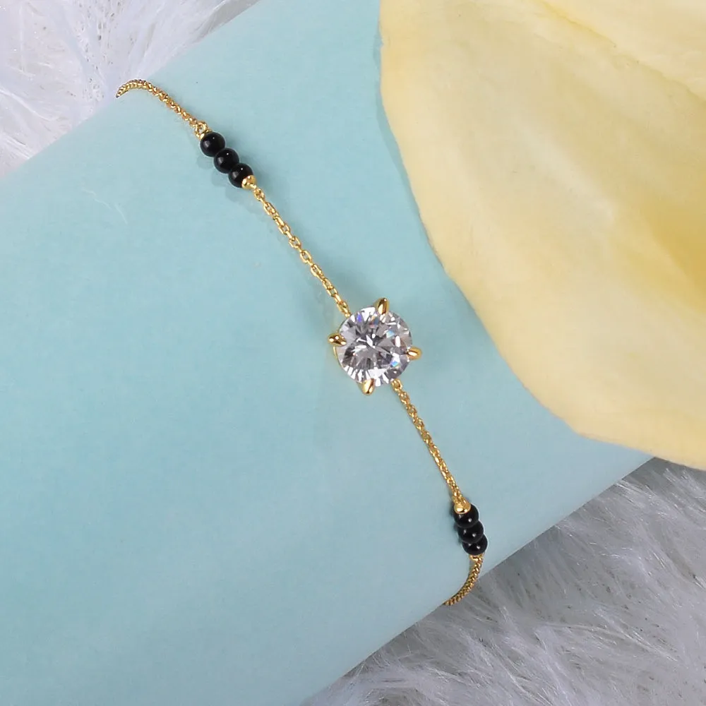 Big Stone Mangalsutra Bracelet | 18K Gold Vermeil