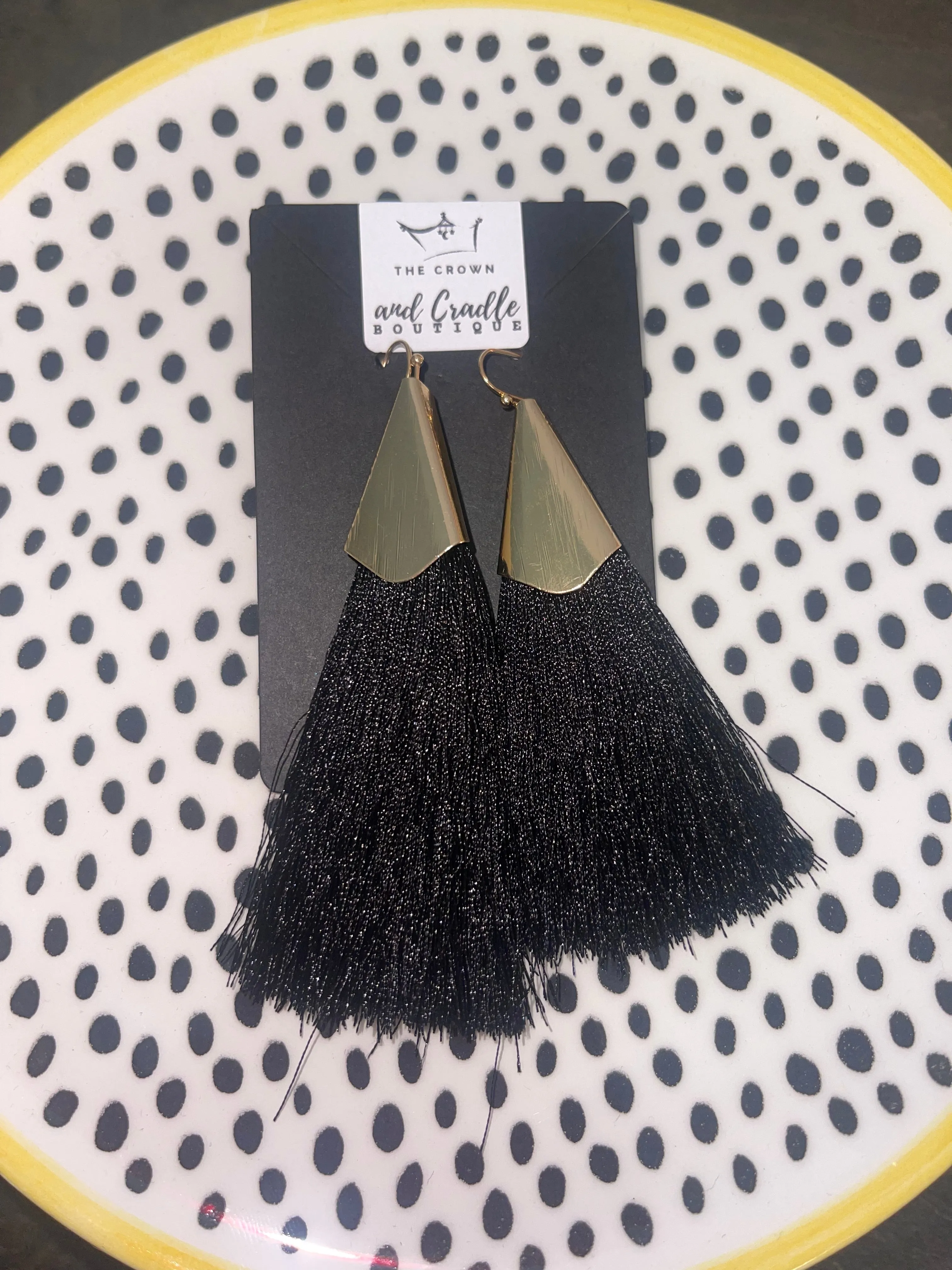 Black Fringe Earrings