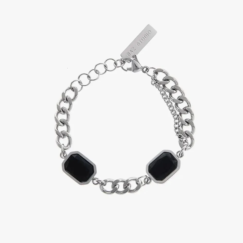 Black Gem Stitching Bracelet