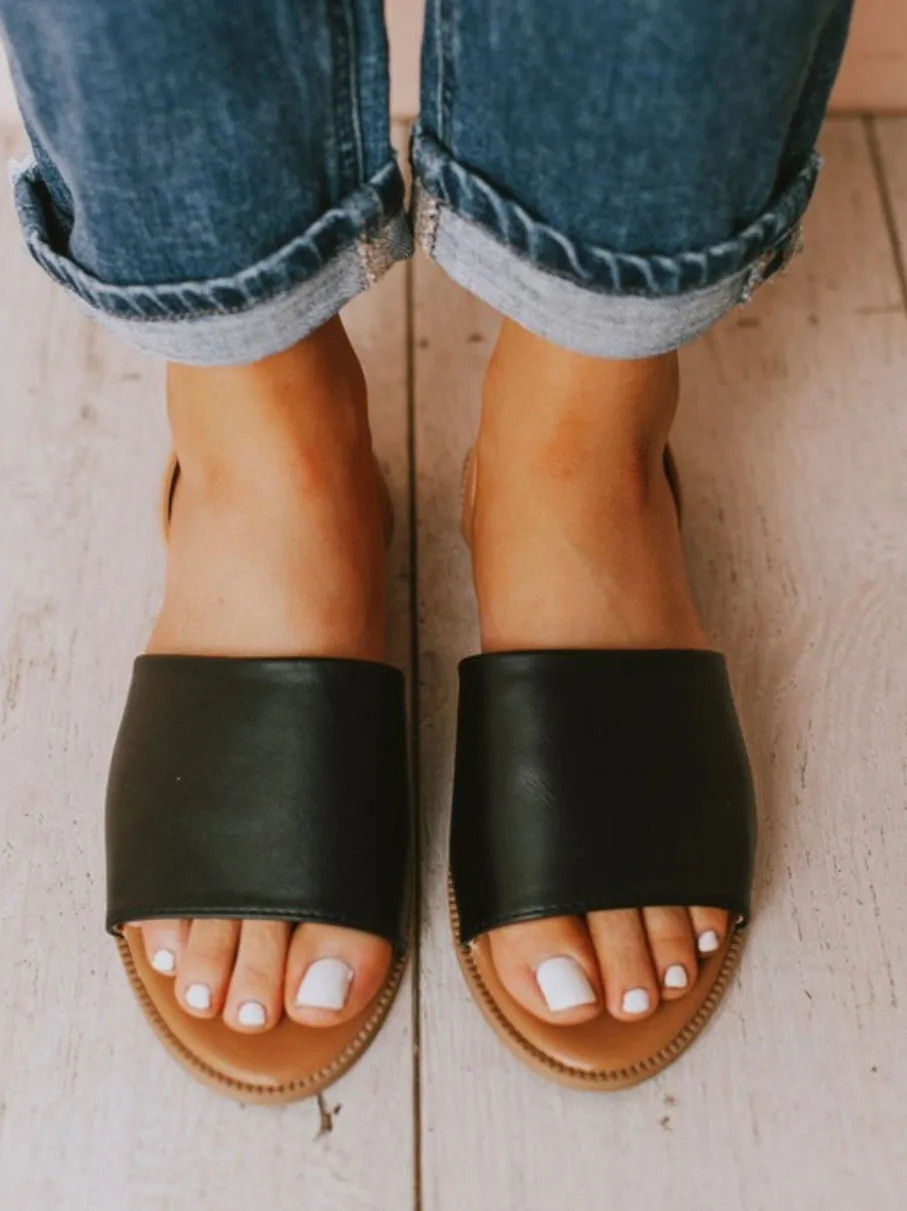 Black Leather Sandals