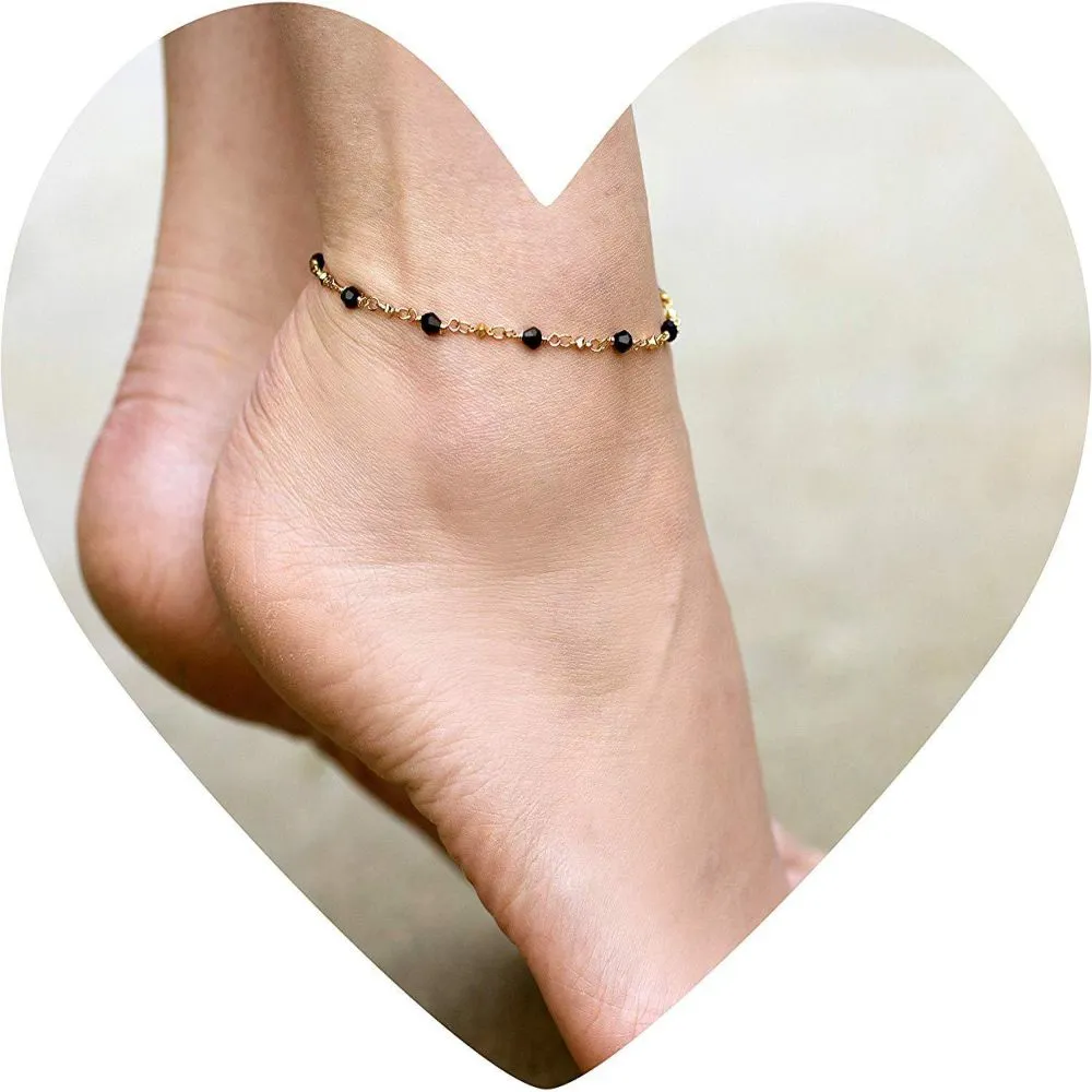 Black Stones Anklet