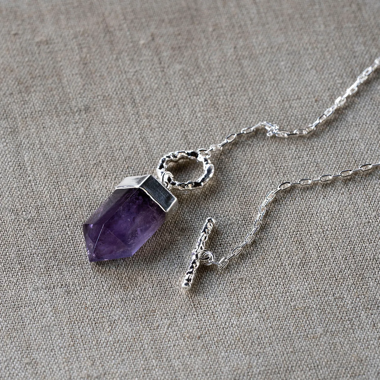 Bobble Necklace Amethyst Silver