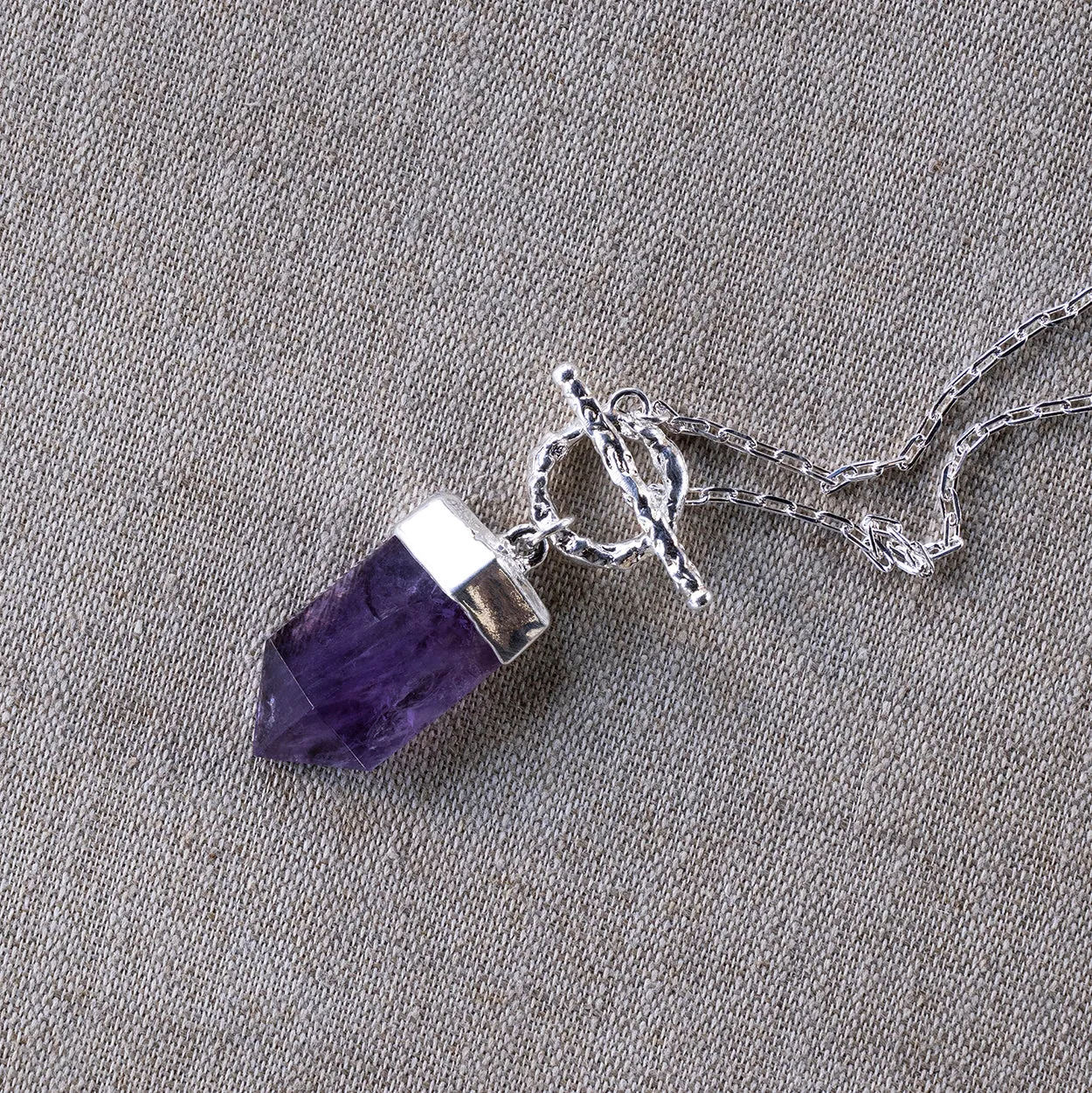 Bobble Necklace Amethyst Silver