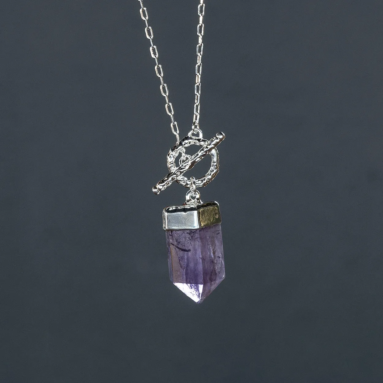 Bobble Necklace Amethyst Silver