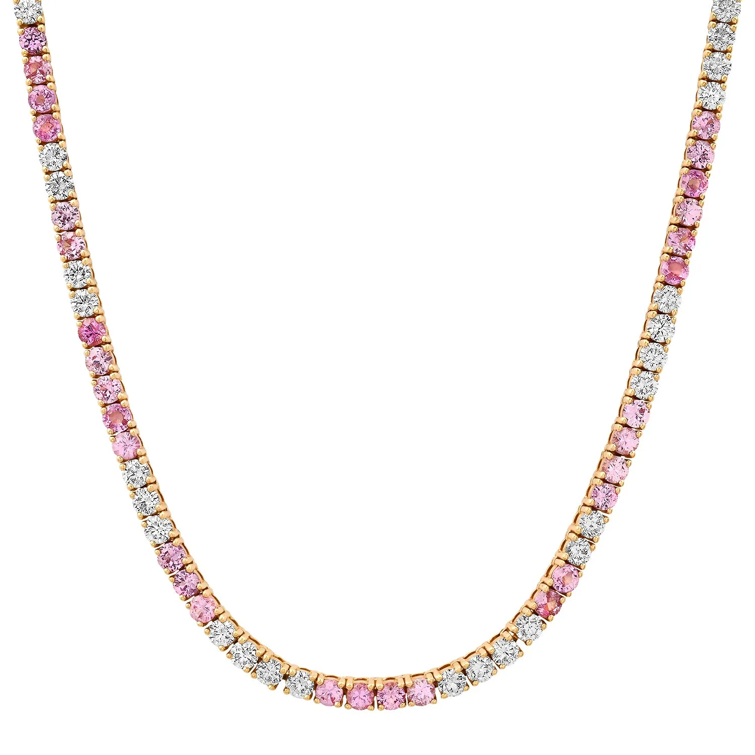 Boss Babe Pink Sapphire & Diamond Tennis Necklace