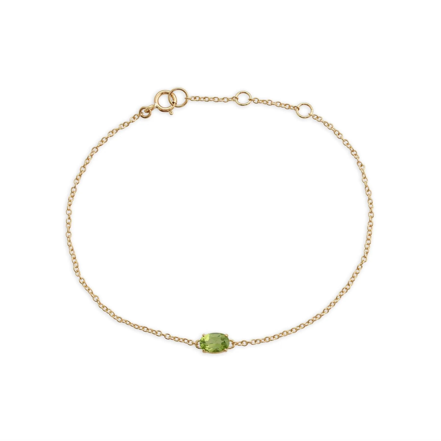 Bracelet et Pendentif Classique Or Jaune 375 Péridot Oval