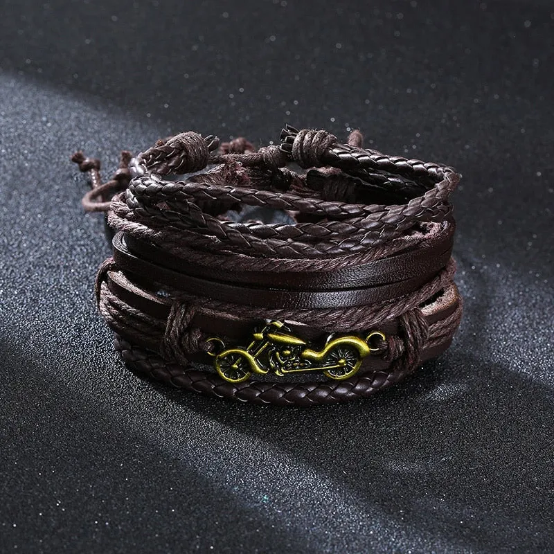 Braided Wrap Leather Vintage Tree of Life Bracelet